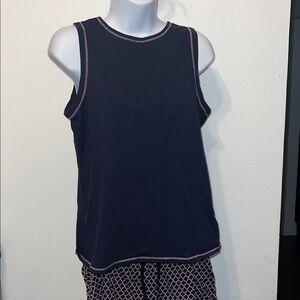 Nautica Pink and Navy Blue Patterned Sleep Shorts and Top
